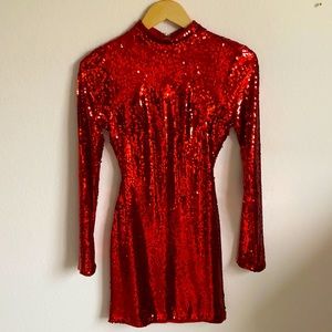 Dolls Kill red sequin open back dress for festival season